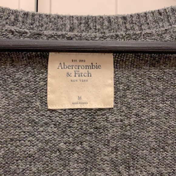 Dark Grey Knitted V-Neck Sweater - Picture 2 of 3